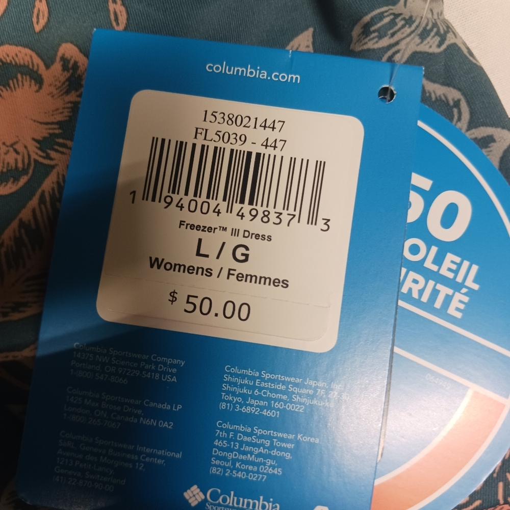 Columbia Women's Tropical Print Midi Dress - Blue and Orange - Picture 10 of 11